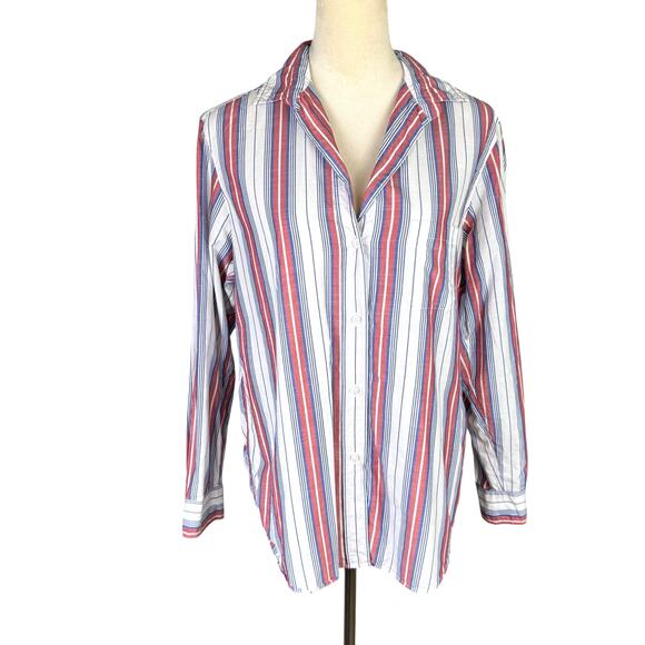 Grayson The Hero Red White Blue Stripe Long Sleeve Button Up Americana Shirt - Picture 6 of 16
